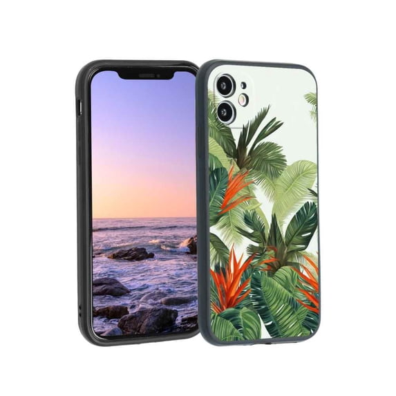 Compatible with iPhone 11 Phone Case, Tropical-1-3 Case Men Women, Flexible Silicone Shockproof Case for iPhone 11