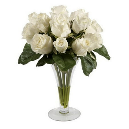 UPC 740173035798 product image for Jane Seymour 16 in. Silk Roses in Trumpet Vase | upcitemdb.com