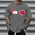 thumbnail image 2 of YDLCAFD Men's Print Theme T Shirt Printed Solid Color Short Sleeve Top, 2 of 4