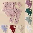 thumbnail image 7 of Dakiuu 0-18 Month Baby Girls Heart Ruffle Long Sleeve Pants Set Valentines Day Fall Winter Ribbed Bodysuit Clothes Infant Newborn Romper Jumpsuit Clothing Outfit with Headband 3-Pieces Purple 12-18M, 7 of 7