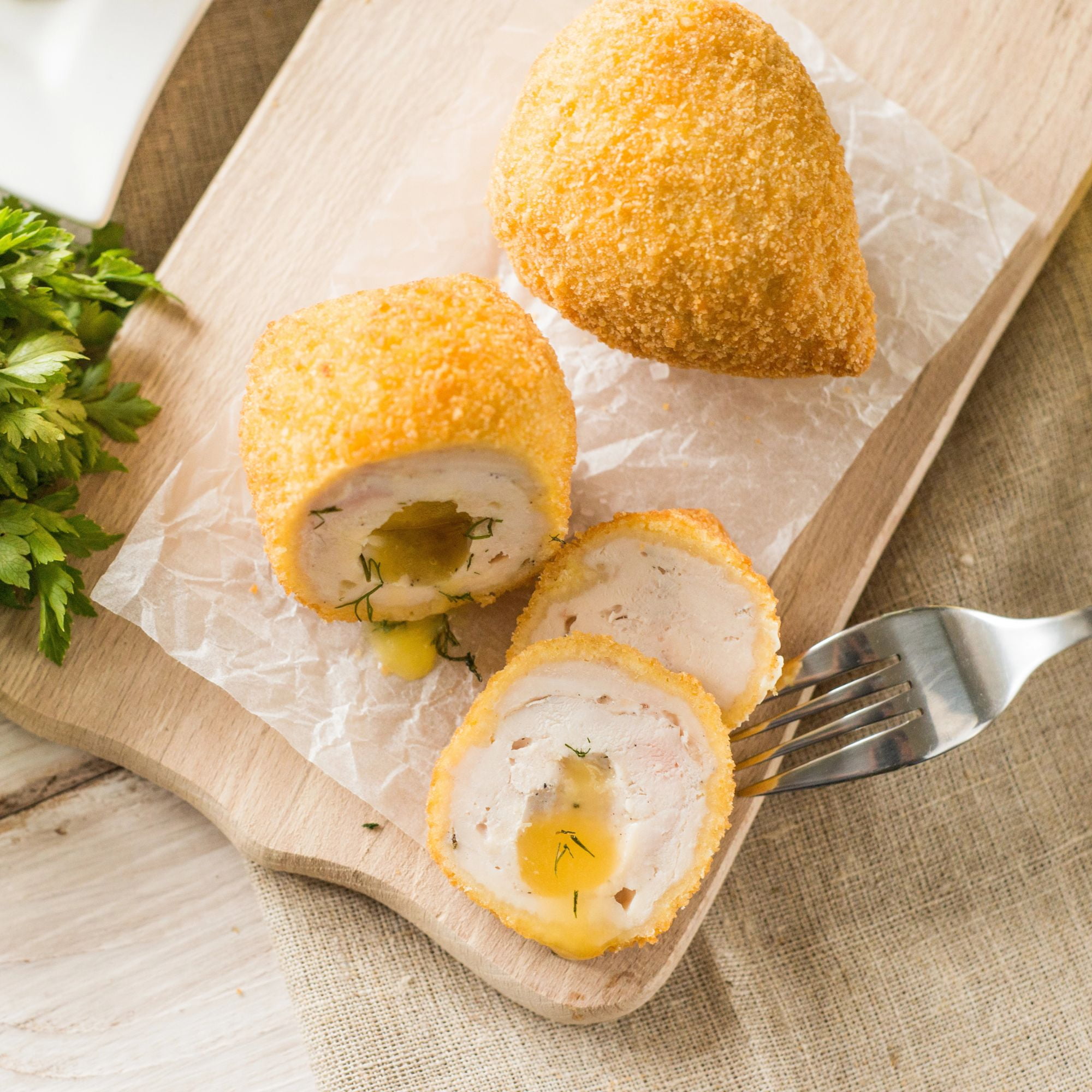 Today Gourmet Homestyle Breaded Kiev Boneless Stuffed Chicken Breasts - (18) 4oz Portions