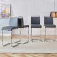 thumbnail image 6 of TesNus Counter Height Bar Stools Set of 4 Dark Gray Faux Leather Modern 25 Inch Silver Legs for Kitchen, 6 of 9
