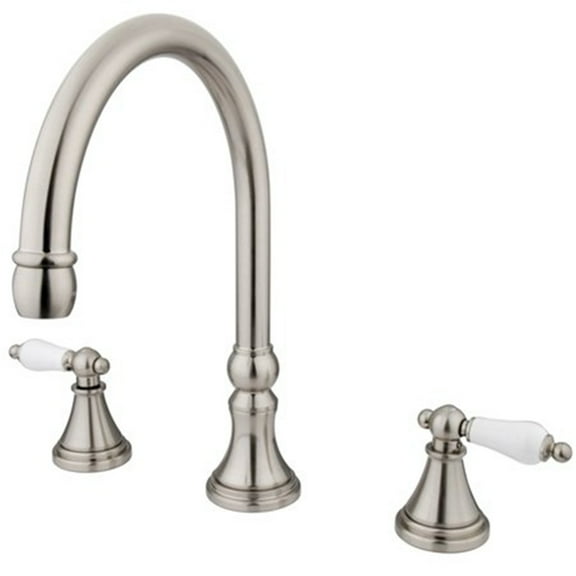 Kingston Brass Roman Tub Faucet, Brushed Nickel, Deck Mount KS2348PL