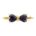 thumbnail image 4 of 14K Yellow Gold Ring Band Birthstone (09) September Sapphire, Lab Created Heart Blue, Size 9, 4 of 5