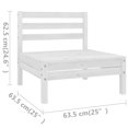 thumbnail image 4 of vidaXL 5 Piece Garden Lounge Set White Solid Pinewood, 4 of 5