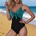 thumbnail image 5 of Mifsaly Womens Bathing Suits One Piece Tie Knot Front Cutout Double Straps Swimsuits Summer Beach Pool Party Slim Fit Monokini 2026 M, 5 of 9