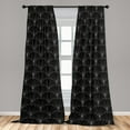 thumbnail image 2 of Neutral Window Curtains, Abstract Art Modern Minimalist Linear Pattern of Geometric Flower Print, Lightweight Decor 2-Panel Set with Rod Pocket, Pair of - 28"x84", Charcoal Grey White, by Ambesonne, 2 of 3