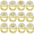 thumbnail image 6 of Mens 14K Yellow Gold Finish Baguette/Round Cut Simulated Diamond Zodiac Sign Taurus Bull Astrology Ring Band, 6 of 6