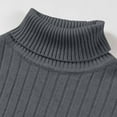 thumbnail image 4 of Yyeselk Men's Casual Slim Fit Turtleneck Pullover Sweaters Ribbed Knitted Long Sleeve High Neck Basic Sweaters Tops Dark Gray XXXL, 4 of 5