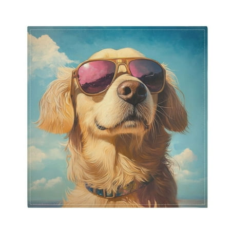 

Napkin Satin Napkin 20*20Inchx6 Kitchen Towel Dinner Plate Towel Decorative Towel Napkin Tea Towel Suitable For Kitchen Table Cute Cool Dog