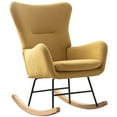 thumbnail image 4 of Bonzy Home Nursery Rocking Chair, Accent Rocker Glider Side Chair with High Backrest for Nursery Living Room Bedroom Office，Yellow(set of two), 4 of 8