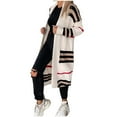 thumbnail image 2 of 2023 Winter Womens Sweater Coat Sweater Cardigan for Women Fashion Striped Print Loose Long Coat Fall Open Front Long Sleeve Soft Knit Sweater Outerwear with Pocket Up to 65% off, 2 of 6