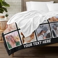 thumbnail image 2 of AISENIN Custom Blankets with Photos Text Personalized Picture Blanket Customized Blankets with Photos Collage Throw Blanket Gifts for Mom Dad Friends Kids Adults Birthday Fathers Mothers Day Christmas, 2 of 5