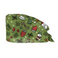thumbnail image 2 of Wutalume Christmas Pattern Work Hat, Casual Adjustable Wash Cap for Women, Baggy Skull Cap for Nurse, Chef, or Salon, Dust Proof Beanie,Army Green, 2 of 6