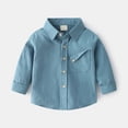 thumbnail image 2 of HIPYLO Long Sleeve Shirt Uniform Shirts for Boys White T Shirt Boys Compression Shirt 3t Boy Clothes Kid Clothes Easter Clothes Baby Boy 12-18 Months, Blue 12-18 Months, 2 of 8