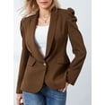 thumbnail image 4 of Rdhnmea Women's Blazers Coat Open Front Puff Sleeve Office Blazer Bussiness Casual Jackets Work Suit with Pockets Fall Spring Outerwear, 4 of 9