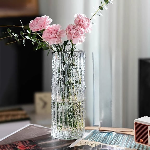 Decorative Glass Vase, Home Decor Vase, Unique Elegant Glass Flower Vase, Durable Stylish Modern Design