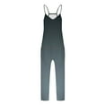 thumbnail image 6 of Sakmal Sleeveless Jumpsuit Women Plus Size Black Workout Overalls Long Gradient V Neck Straight Leg Pants with Pockets, 6 of 7