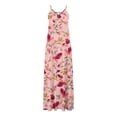 thumbnail image 4 of CEHVOM Robes d'Été pour Femmes Décontractées Boho Imprimées à Bretelles Anneau Plage Longue Robe Maxi avec Poches, 4 of 5