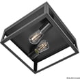 thumbnail image 3 of Indoor/Outdoor Flush Mount Ceiling Light Fixture, 2-Light Square Farmhouse Close to Ceiling Entryway Light, Black, Bulbs Not Included, 3 of 6