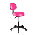 thumbnail image 1 of Silla Taburete Circular VANLIG Rosa con Respaldo y Altura Ajustable 38-55 cm para Consultorio y SPA, 1 of 7