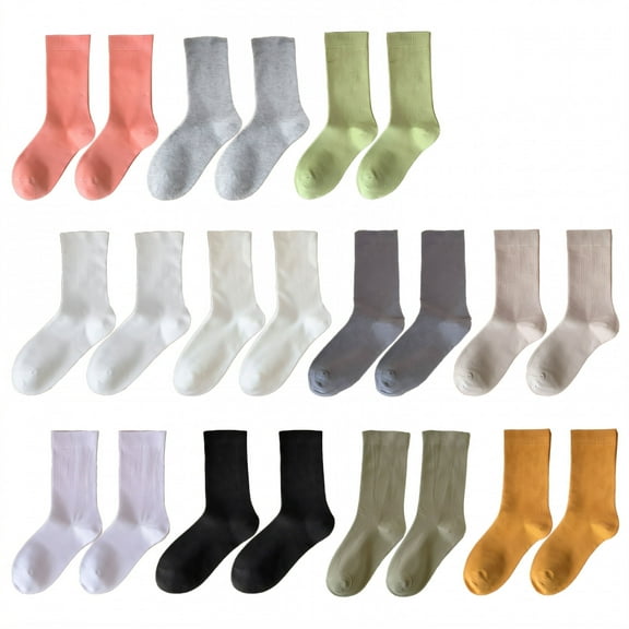 AUQ 11Pcs Socks for Women,100% Cotton Material Womens Socks,Fashionable Slouchy Design Seamless Design Women Socks