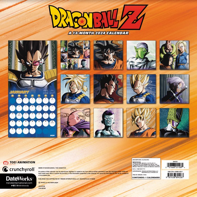 DRAGON BALL カレンダー 2023 dragon ball z 16-month 2023 wall calendar | Five Below