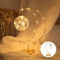thumbnail image 1 of Luces decorativas navideñas de hierro con forma de luna, adornos para interiores, luz de noche, luces estilo regalo de cumpleaños, tamaño compacto, material duradero, 1 of 6