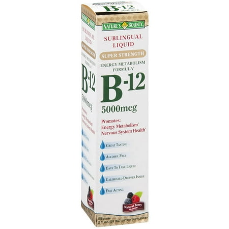 Nature's Bounty Super Strength B-12 Liquid, 2 OZ (Pack of