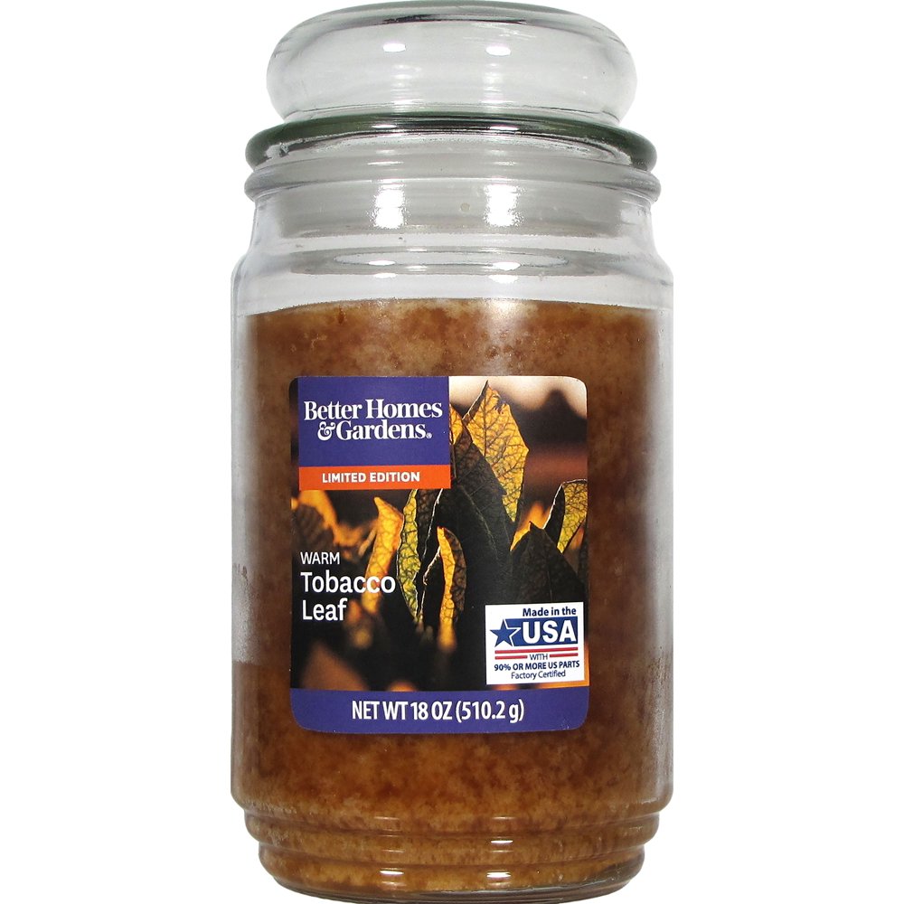 Better Homes & Gardens 18 Ounce Warm Tobacco Leaf Scented Candle