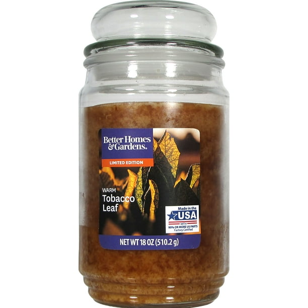 Better Homes & Gardens 18 Ounce Warm Tobacco Leaf Scented Candle