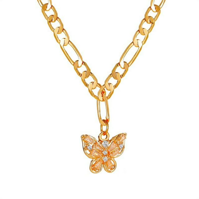 Zircon Collier Papillon Pendentif Chaîne Clavicule Bijou Banquet