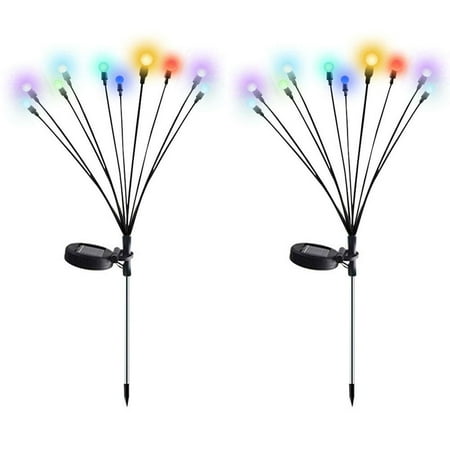 

Xewsqmlo 2pcs Garden Solar Light Convenient Use for Home Garden Landscape Courtyard Decor (Colored light+10LE
