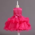 thumbnail image 4 of FhsagQ Robe de Fête Sans Manches pour Fille, Robe à Volants, Robe Tutu de Cérémonie pour Fille (Rose Vif Taille 2-3 Ans), 4 of 7