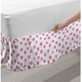 thumbnail image 2 of Pastel Bed Skirt, Brushstroke Design Polka Dots in Monochrome Vintage Shabby Circle Rounds Design, Elastic Bedskirt Dust Ruffle Wrap Around for Bedding Decor, 4 Sizes, Pink and White, by Ambesonne, 2 of 2
