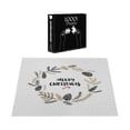 thumbnail image 3 of Ambesonne Christmas Jigsaw Puzzle Durable Cardboard, Merry Xmas Wreath Branch, 1000 pcs, White Camel Black, 3 of 5