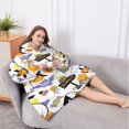 thumbnail image 5 of Oversized Wearable Blanket Hoodie,Halloween Ghost Pumpkin Pattern Sherpa Blanket Hoodie with Super Pockets,Super Warm Fuzzy Pullover for Women & Men, 5 of 6