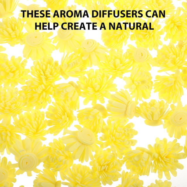 unbranded 100Ud Difusor Para Ambiente Con Flores Decorativas Amarillas Ideal Para Hogar Y Oficina