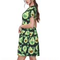 thumbnail image 2 of Easygdp Avocado Heart para Vestido Transpirable de Mujer, Vestido Suelto de Manga Corta con Pliegues y Bolsillos para el Verano, 2 of 6