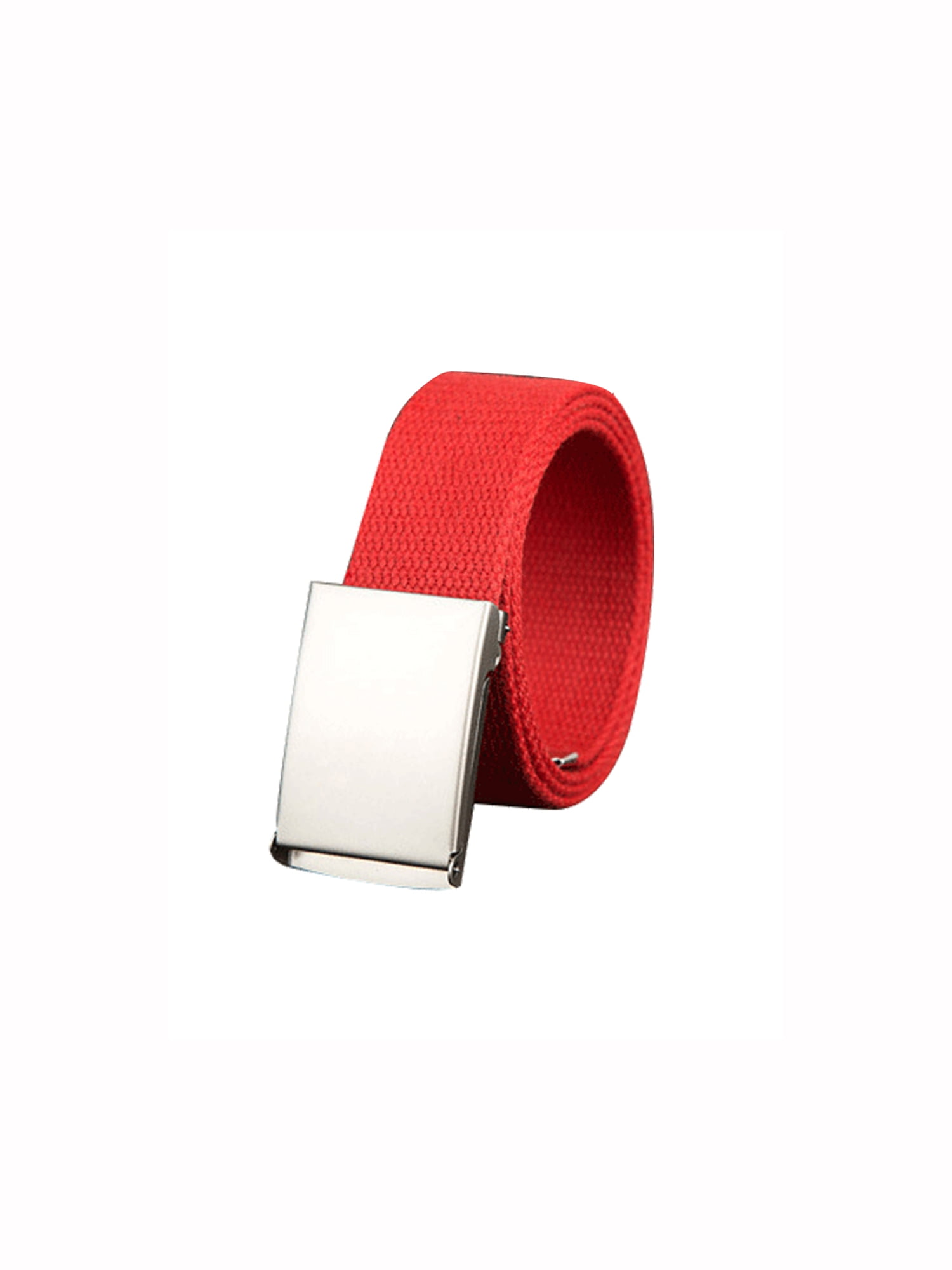 uxcell Unisex Canvas No Hole PU Panel Slide Buckle Belt 1 1//2