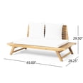 thumbnail image 2 of GDF Studio Bowie Outdoor Acacia Wood 6 Seater Chat Set with Cushions, Teak and White, 2 of 15