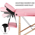 thumbnail image 5 of Alden Design 3 Section Portable Wooden Massage Table for Spa Treatments, Pink, 5 of 9