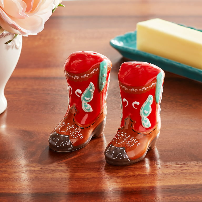 The Pioneer Woman Western Boots Salt and Pepper Shakers Set