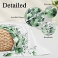 thumbnail image 3 of Green Blooms Floral Throw Pillow Covers, Farmhouse Spring Flowers Botanical Soft Breathable Pillow Cases with Invisible Zipper for Sleeping, Small Pillowcases for Couch Bed Sofa Chair 16x24 Inches, 3 of 9