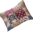 thumbnail image 2 of Benjara 36 L x 20 W Cotton King Size Pillow Sham with Floral Print, Red and Brown, 2 of 5