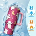thumbnail image 4 of Halloween Tumbler, Pumpkin Spider Cup 30oz with Handle and Straw, Spooky Insulated Water Bottle Gift, 4 of 5
