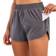 thumbnail image 1 of Pantalones cortos deportivos para mujer, pantalones cortos informales con forro y bolsillos con cremallera de cintura alta de secado rápido para uso en verano, 1 of 6