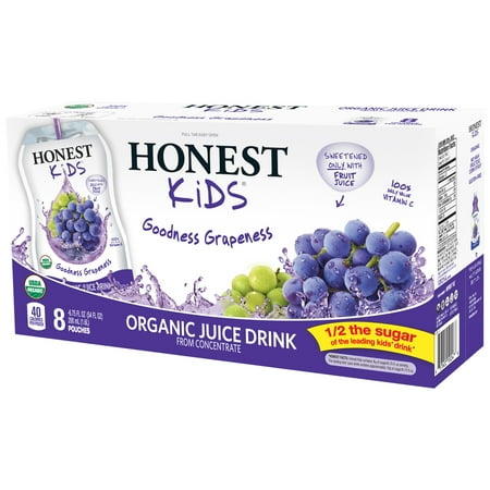 Honest Kids Goodness Grapeness Organic Juice Drink Pouches - 8 CT