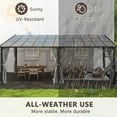 thumbnail image 5 of Howsvn 12' x 20' Lean to Gazebo, Wall-Mounted Hardtop Gazebo with Sloping Roof and Curtains & Netting, Outdoor Aluminum Frame Pergola Canopy for Patio, Garden, Lawn, 5 of 9