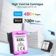 thumbnail image 3 of Cartuchos de tinta Adocur 63XL negro y color para HP 63, 3 of 8